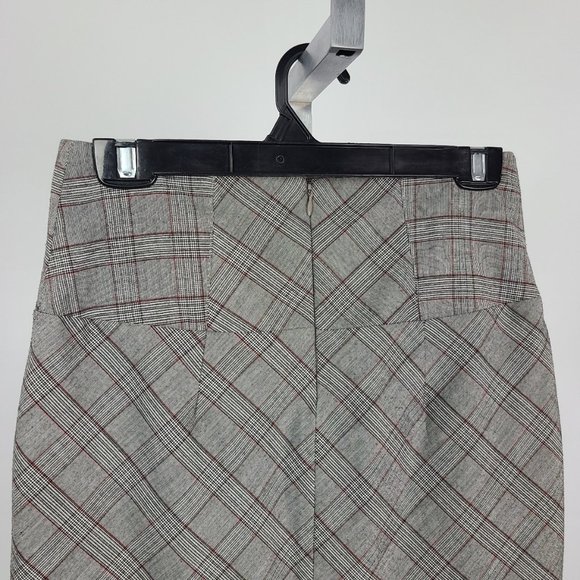 Chado Grey & Red Plaid Belted Midi Skirt Size S - Picture 6 of 12